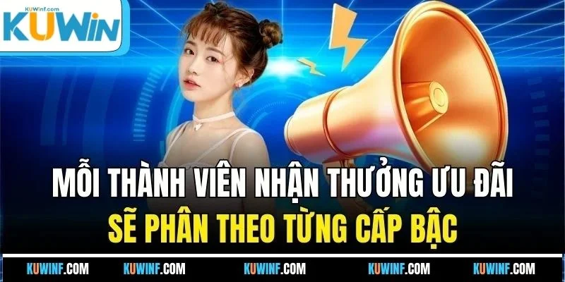 Mỗi thành viên nhận thưởng ưu đãi sẽ phân theo từng cấp bậc